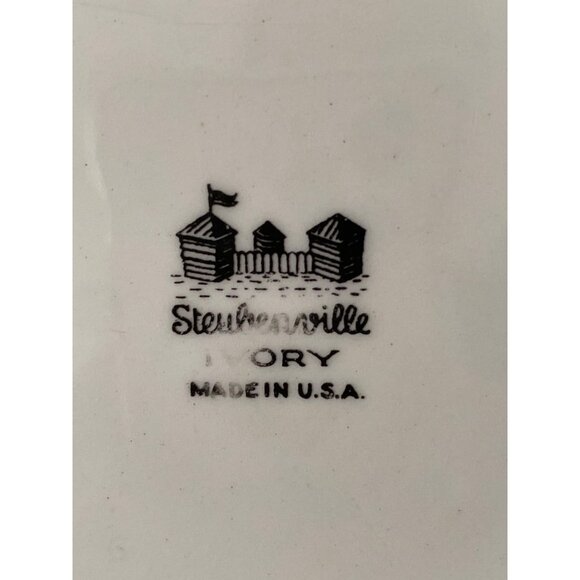 Steubenville Salad Plate Orange Yellow Floral IVORY Replacement Vintage USA - Picture 9 of 12